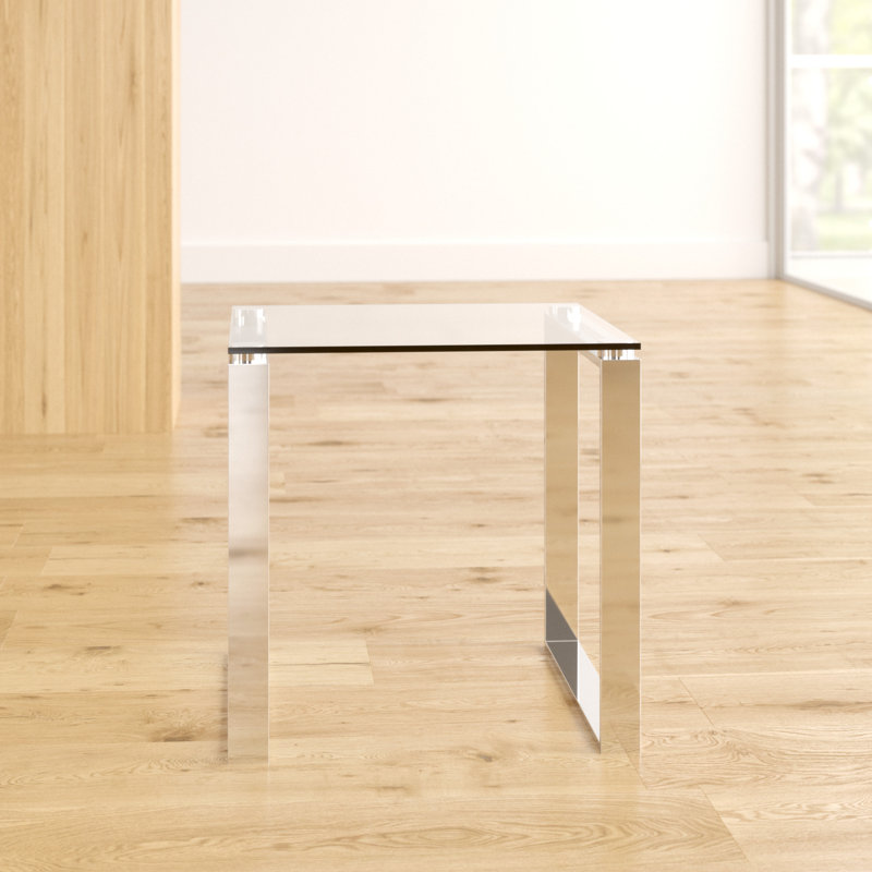 Duprey Glass Top Sled End Table