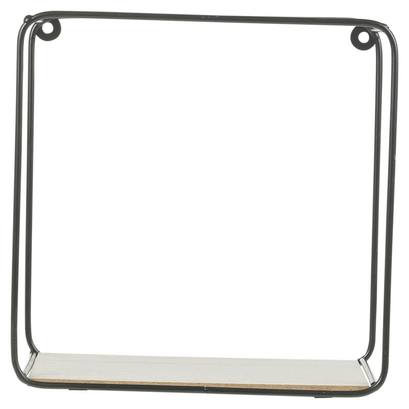 2 Piece Square Metal Floating Shelf, Black