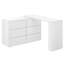 Commode de salle de bain 6 tiroirs avec bureau en L, bureau large et espace de rangement profond