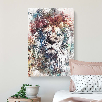 Lion Abstract - Wrapped Canvas Painting