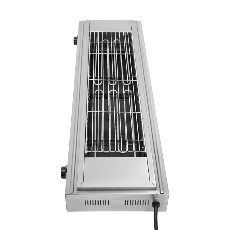 2 Burners Countertop Electric Grill Indoor/Outdoor Use, Stainless Steel