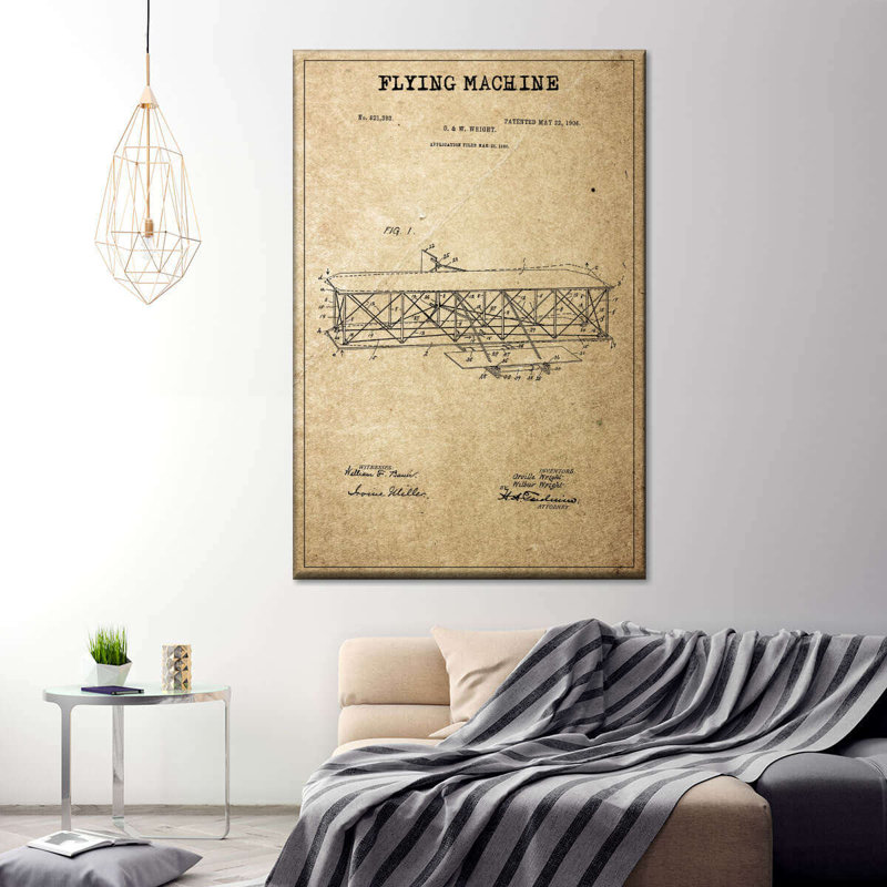 Plan de machine volante, H 32 po x l 48 po 