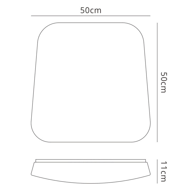 Cornelius Acrylic LED Flush Mount, 11cm H x 50cm W x 50cm D