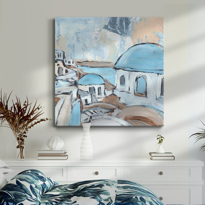 Santorini Rooftops I-Premium Gallery Wrapped Canvas - Ready to Hang