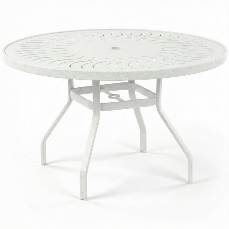 Table de salle à manger ronde Windward, Blanc rivière