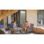 Ensemble de conversation avec canapé et coussins avec table basse et fauteuils en rotin et osier 4 pièces Jordanlee-284594390-374328367