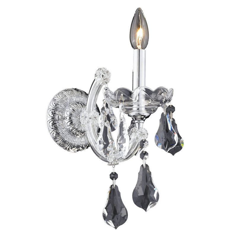Trafford Wall Sconce, Chrome, Royal Cut, Crystal Clear