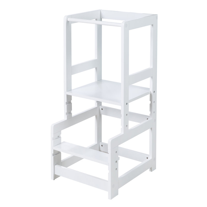 Convertible Montessori Learning Tower - Safe Step Stool for Toddler / Children , White