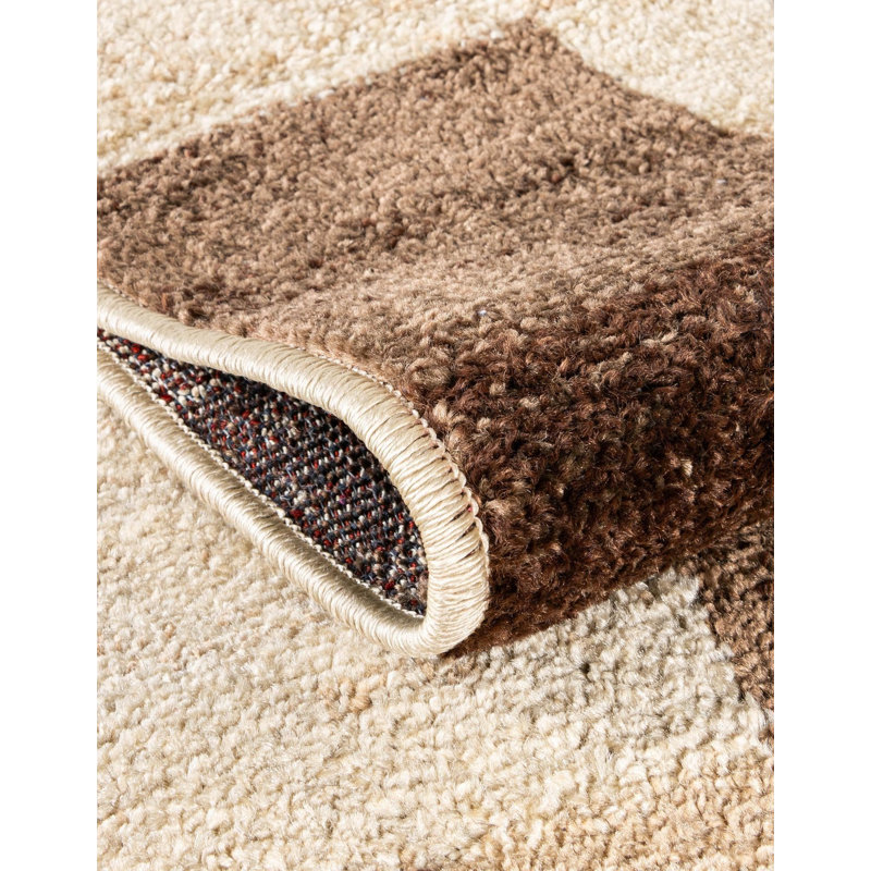 Alair Abstract Light Brown Area Rug, Rectangle 4'1" x 6'1"