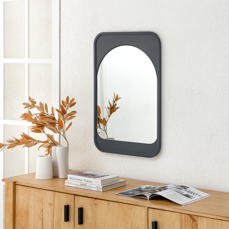 Kittie Kofi Wall Mounted Accent Mirror, Gray