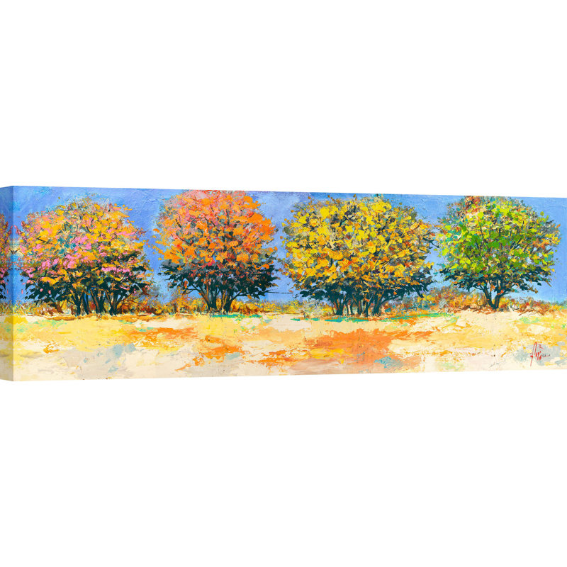 Trees In The Summer by Luigi Florio - Wrapped Canvas Painting, 40cm H x 120cm W x 4cm D