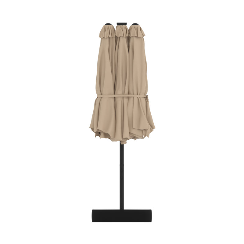 Parasol lumineux à double face 15 pi x 9 pi avec base 15 pi x 9 pi, Tanné
