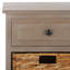Élégante commode décorative Painswick - Bois massif avec 4 paniers en osier, rangement rustique parfait pour la maison-507985376