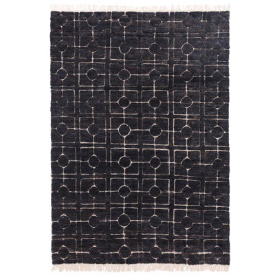 Breezeblock Geometric Area Rug in Midnight