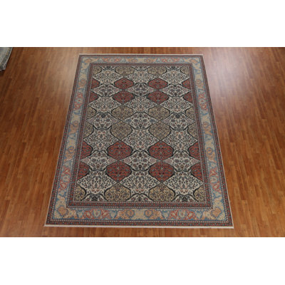 Tapis turc floral en laine Bakhtiari noué à la main 9 x 12