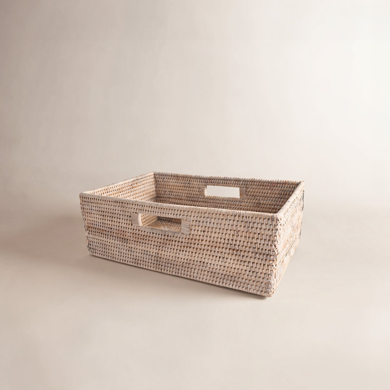 Panier en rotin Claydon, Blanc délavé