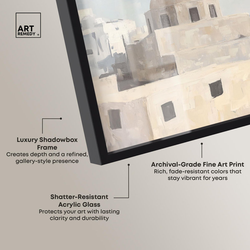 «Domes City I Shadowbox», impression de paysage par Art Remedy, H 11 po x l 16 po, Noir