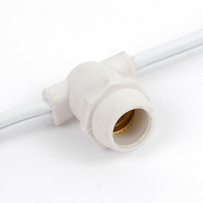 Guirlande de lumières sphériques d'extérieur Arlmont & Co. C7 / E12 - Ensemble de lumières d'extérieur pour terrasse, pergola et jardin - Qualité commerciale - Café de qualité commerciale - Fil blanc - 25 pieds
