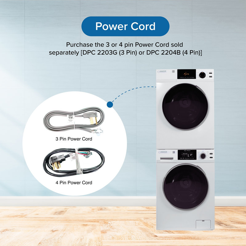 Laveuse 18 lb 1,9 pi³ 110V + sécheuse ventilée 4Cf Equator
