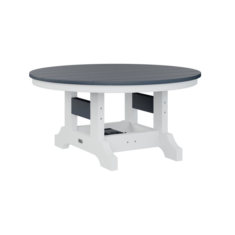 Berlin Gardens Garden Classic Regular Top With White Base Round Counter Height Table, 18.5" H x 38" W x 38" D, Navy Blue