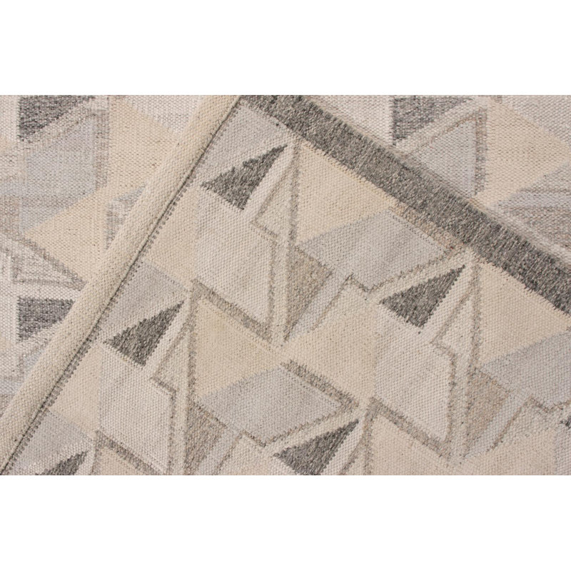 Scandinavian Wool Geometric Area Rug, Rectangle 10' x 14'