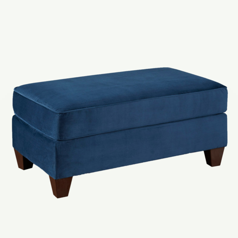 Repose-pieds de cocktail en tissu Mialou, Polyester bleu marine