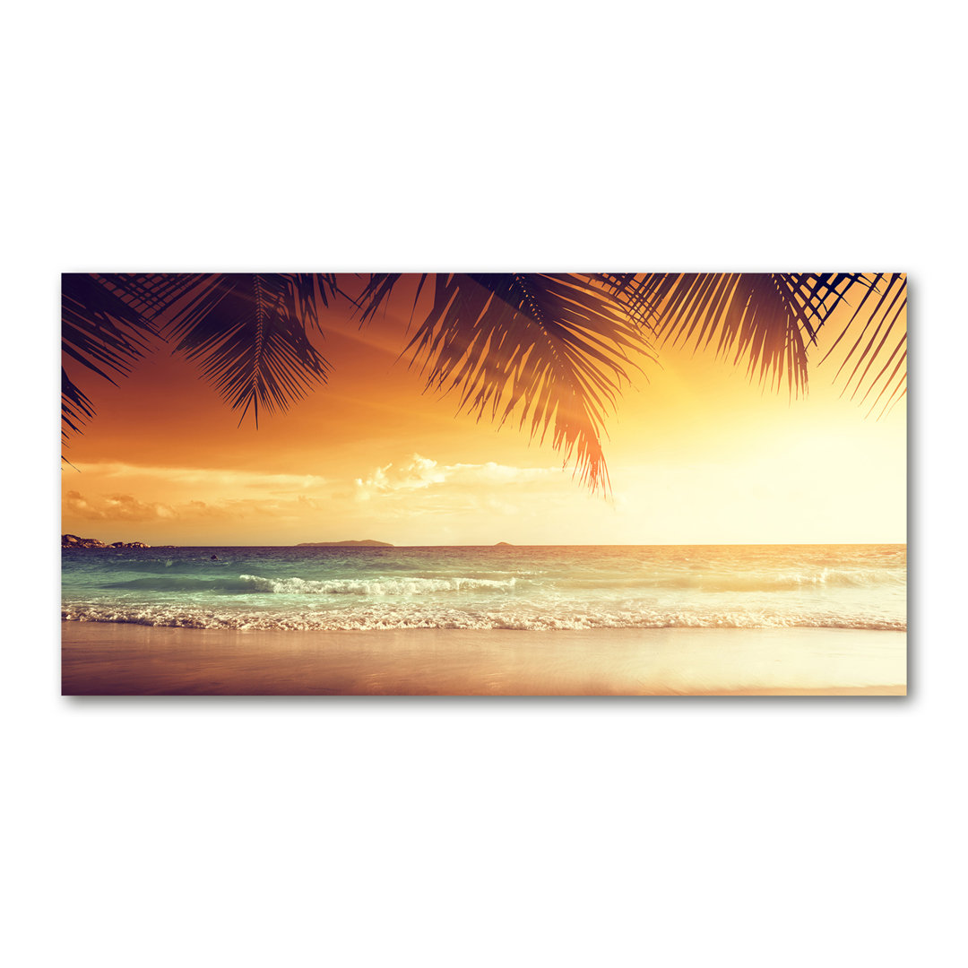 Leinwanddruck - Wandkunst - Drucke auf Leinwand - 120X60 Bild Bildthema: Tropischer Strand