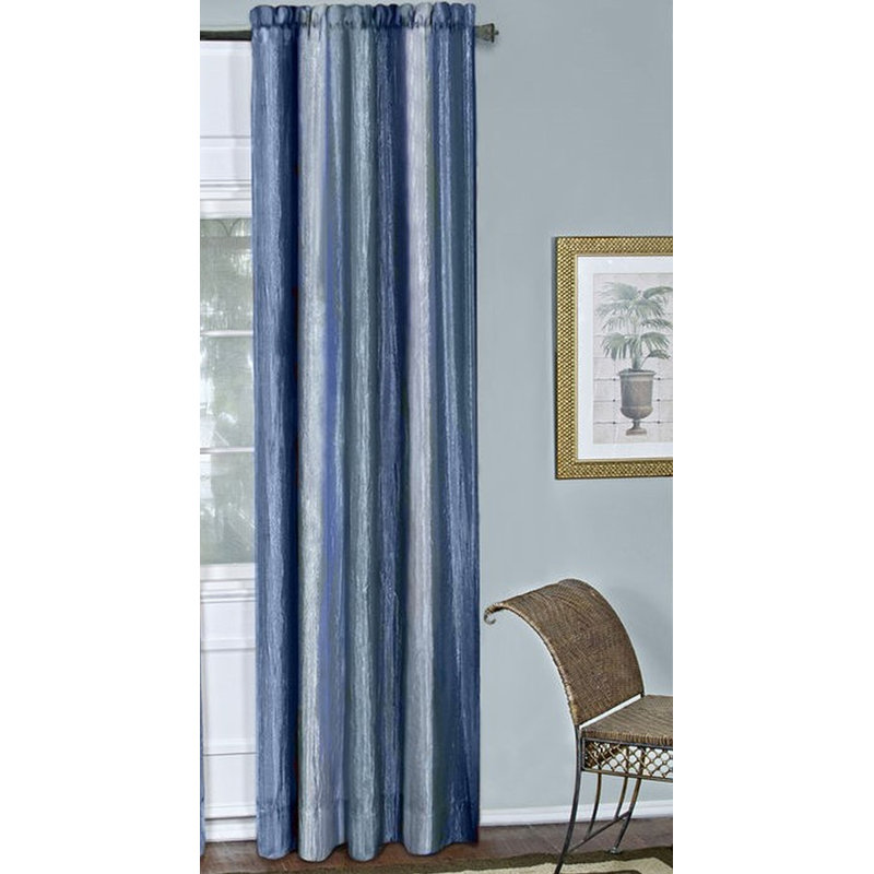 Semi Sheer Curtain Single Panel, 50" W x 84" L, Blue