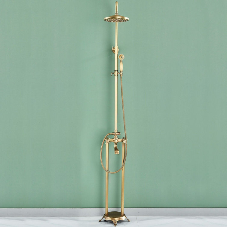 Floor Mounted Tub Spout with Diverter and Handshower