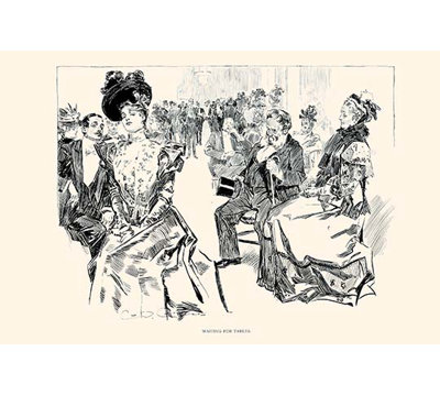 «Waiting for Tables» par Charles Dana Gibson - impression d'art graphique sans cadre