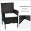 Chaise de salle à manger en rotin et osier avec coussins (ensemble de 2)