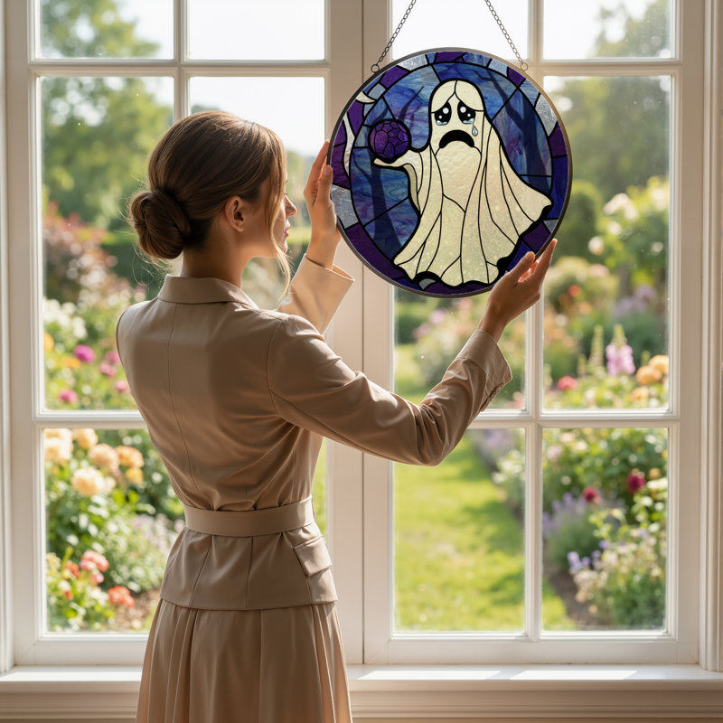 Panneau de vitrail 12 "H Ghost Ball