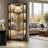 Designed Specifically For Toy, Book, And Collectible Items, This 65-Inch Black Corner Glass Display Case Features Four Shelves With Tri-Color Lighting And A Human Body Sensor.