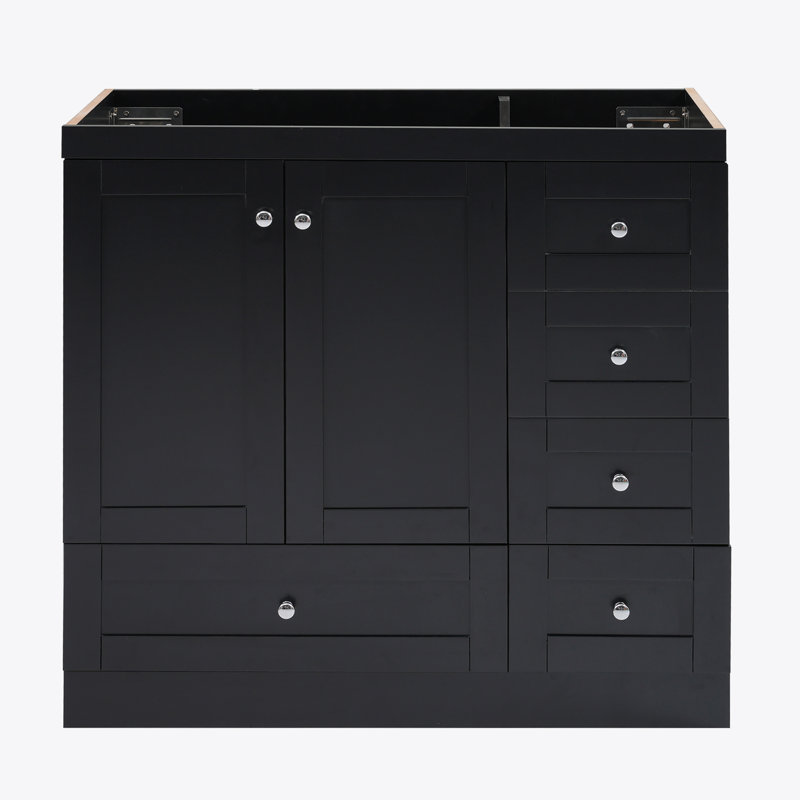 Meuble-lavabo noir 36 po (lavabo non inclus)