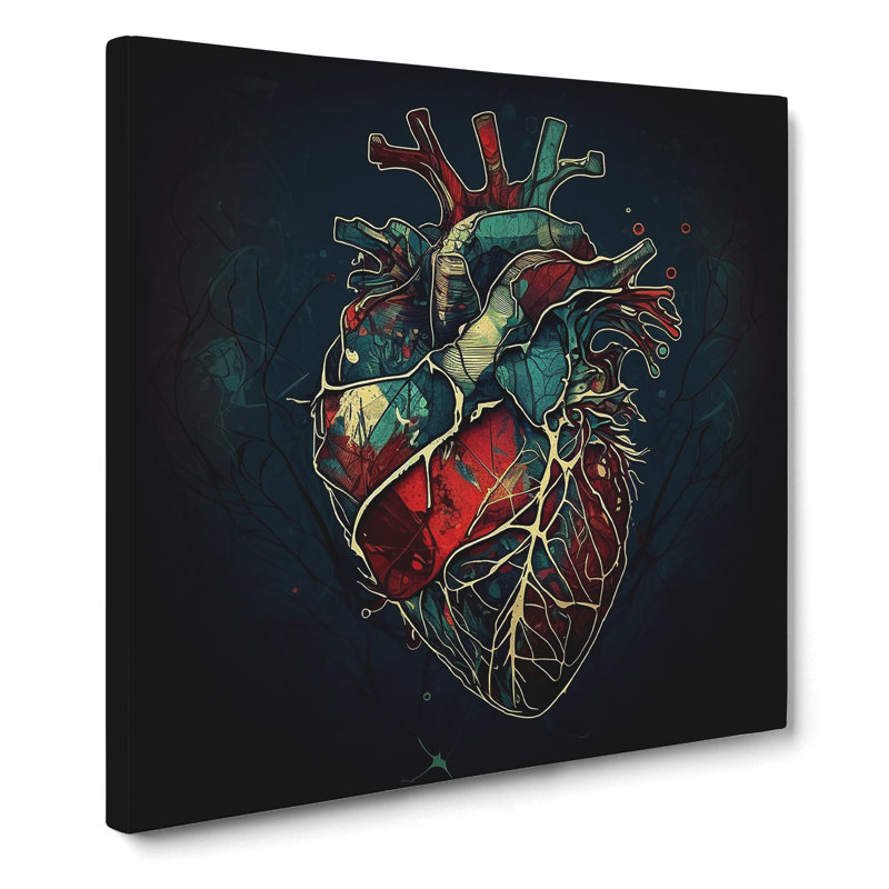 Anatomical Heart Expressionism - No Frame Print, 35cm H x 35cm W x 3cm D