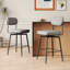 Ensemble de chaises de bar rotatives à 360 ° de 2 pièces avec coussins en cuir et supports en fer, convenant aux cuisines, aux restaurants et aux bureaux