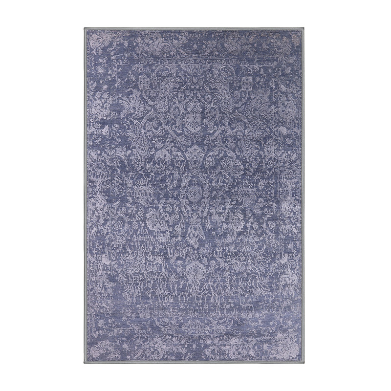 Tapis mauve à motif floral Hulbert, Rectangle 7 pi x 9 pi