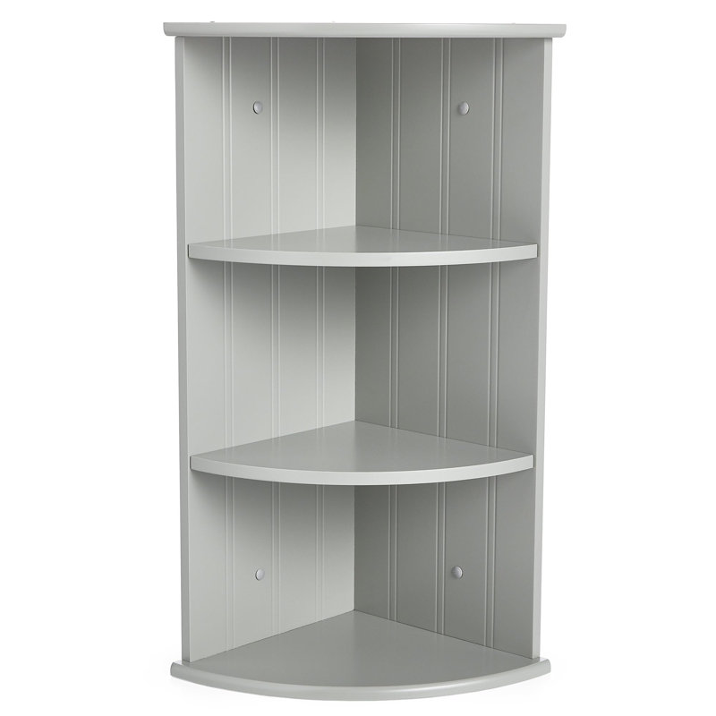 Garza 3 Piece Corner Accent Shelf, Grey
