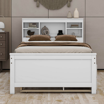 Willavene Platform Bed with Storage Headboard, USB, Trundle and 3 Drawers by Red Barrel Studio
