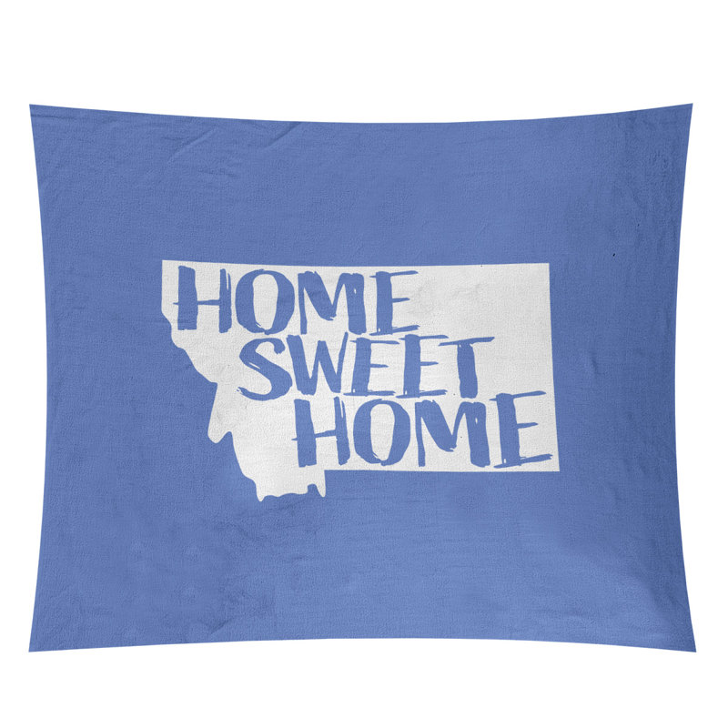 Tapisserie Home Sweet Montana, H 88 po x l 104 po, Bleu