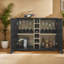 Buffets et buffets modernes, panneau de fibres à densité moyenne noir, rangement spacieux pour le salon et la salle à manger