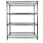 Étagères de rangement robustes en métal avec roulettes l 55,5 po x P 24 po x H 80 po, 4 niveaux réglables, capacité de 2400 lb, étagère de garage, rangement industriel roulant