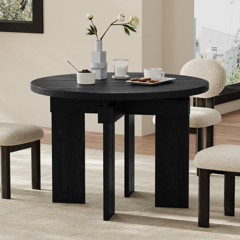 Table de salle à manger 45 po, H 29,9 po x l 44,9 po x P 44,9 po, Noir