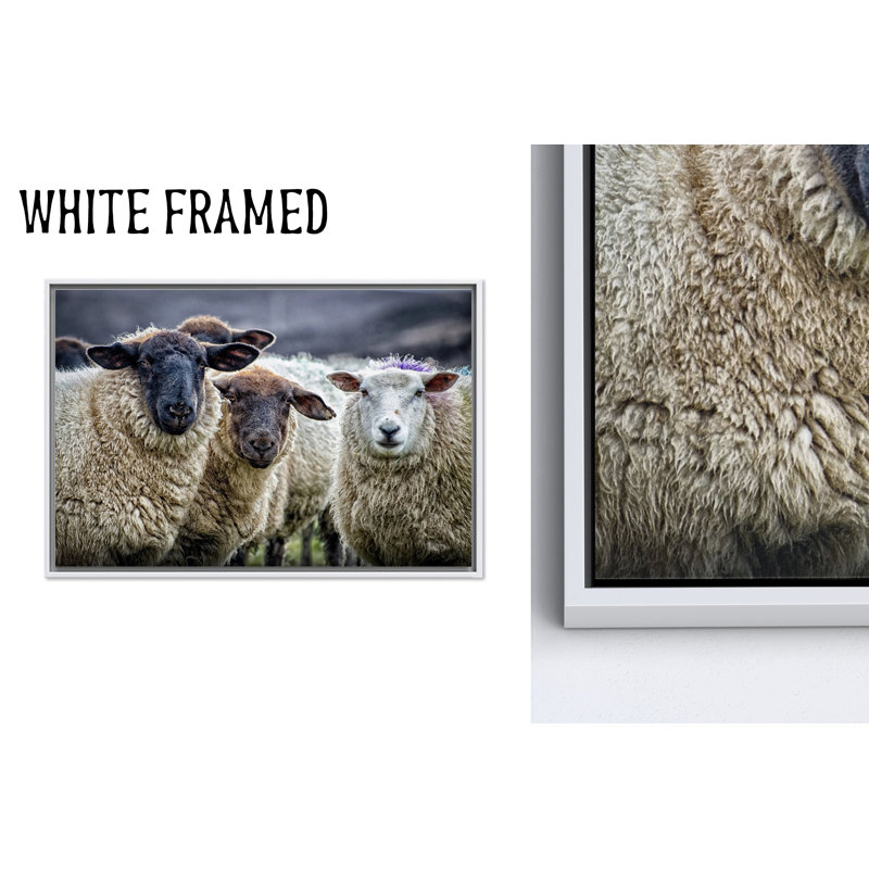 Reproduction d'art sur toile imprimée: Serene Farmhouse Living Room Decor, 1P WhiteFramedCanves