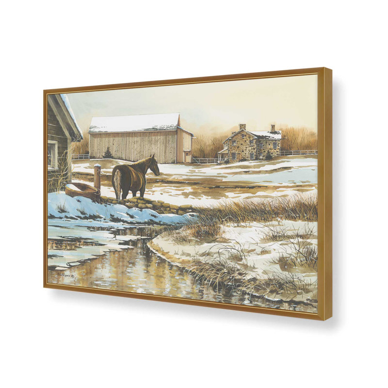 «Look Back» par John Rossini, reproduction d'art, 16 W x 12 H, Gold, Framed Print