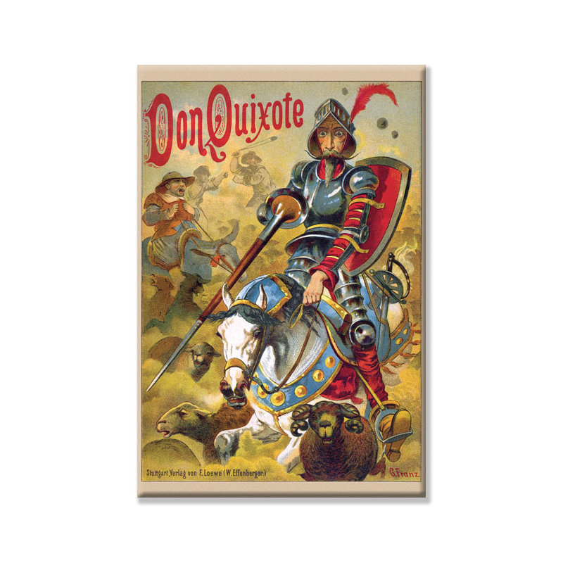 « don quixote », affiche rétro sur toile tendue, 20" x 30"