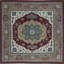 Wool Oriental Area Rug in Red/White/Brown/Gray