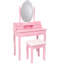  Ensemble de meuble-lavabo moderne en MDF avec miroir et tabouret pour le rangement compact de maquillage et de beauté-1172696081