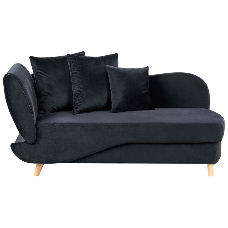 Ahliyah Upholstered Chaise Lounge, Left Hand Facing, Black