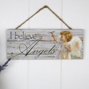 Enseigne en bois Believe in Angels